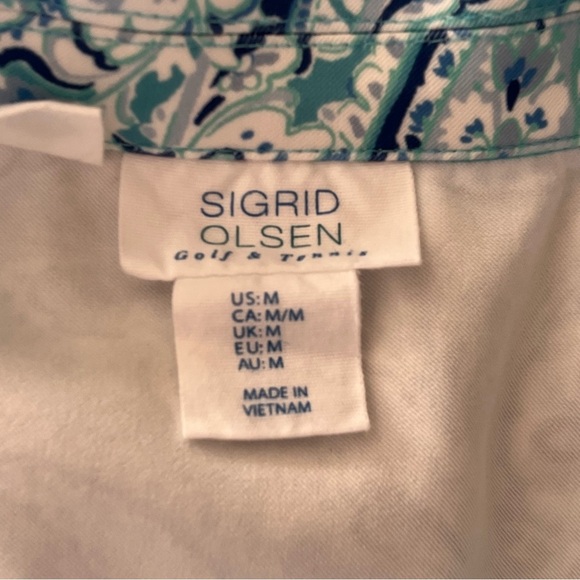 Sigrid Olsen Tennis/Golf Women’s Size Medium Blue Paisley Dress Zip Pockets - Picture 6 of 9